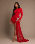 Crimson Drape Gown