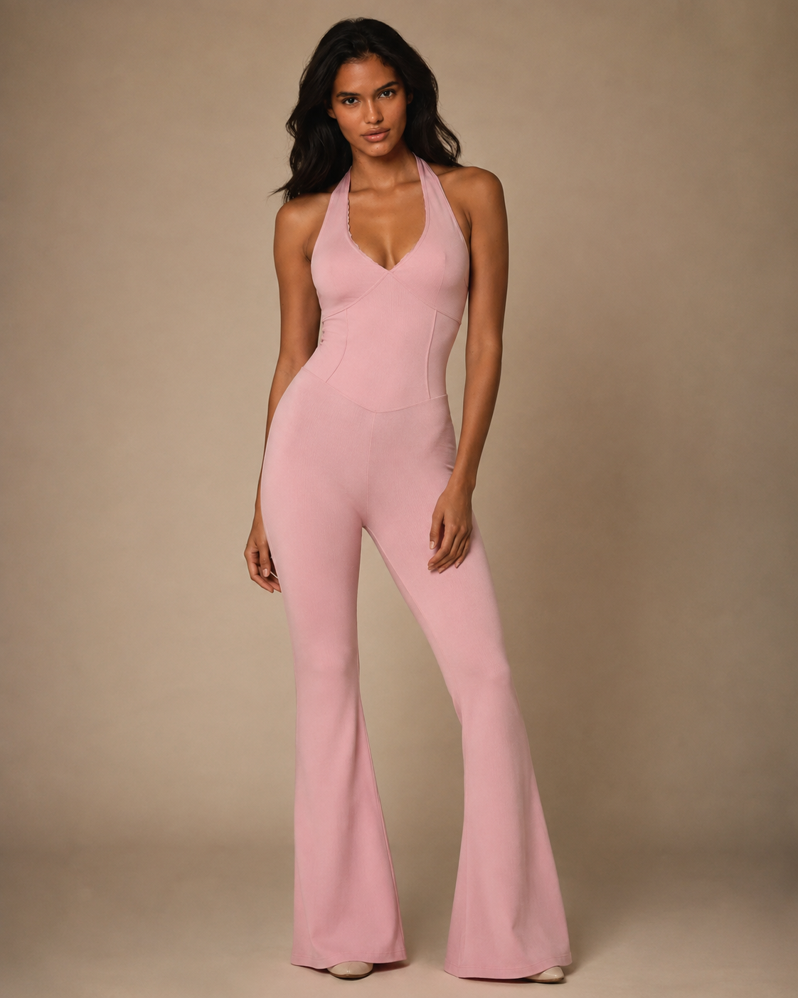 Pink Flare Jumpsuit
