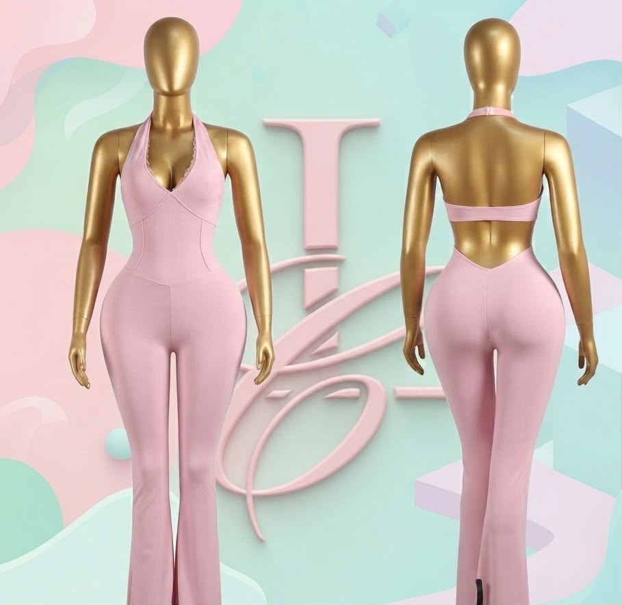 Pink Flare Jumpsuit