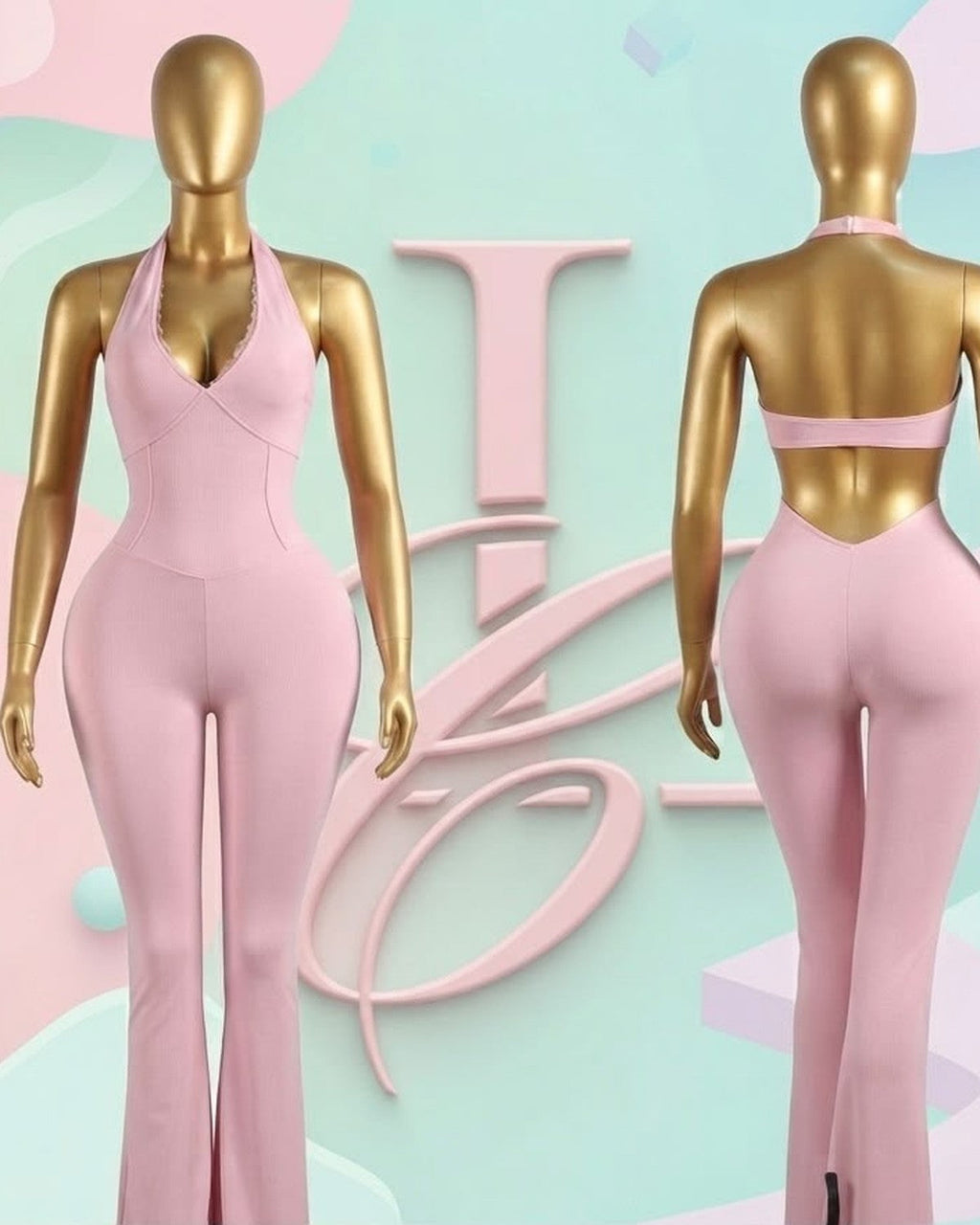 Pink Flare Jumpsuit