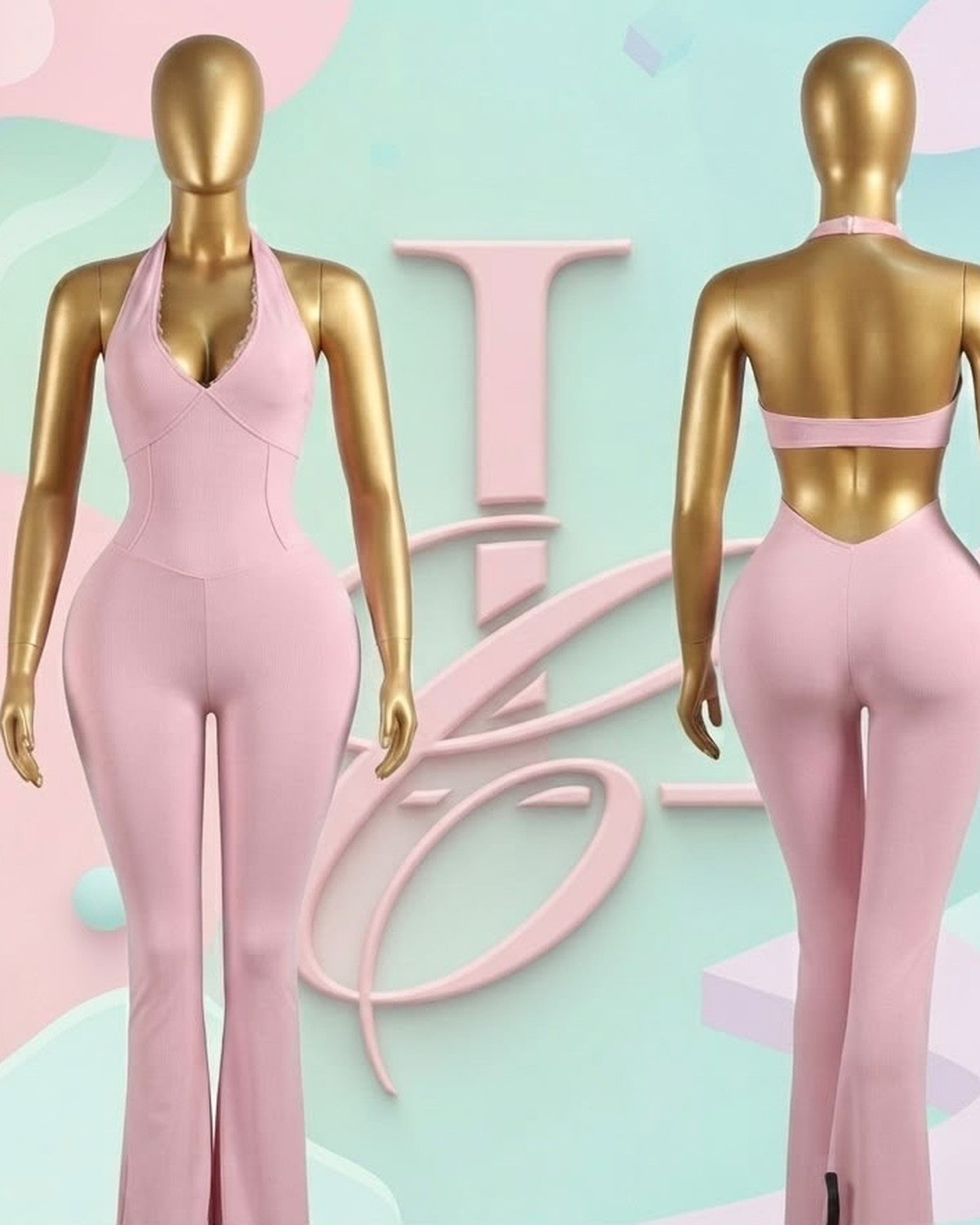Pink Flare Jumpsuit